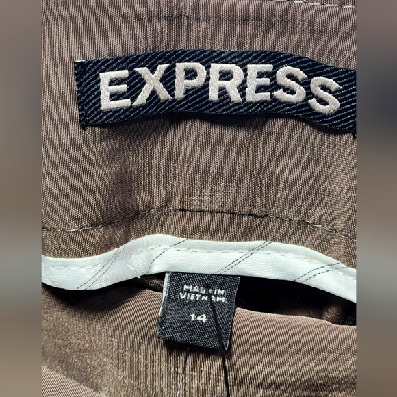 Express Taupe High Waist Shorts with Sash-Size 14 - Picture 9 of 12